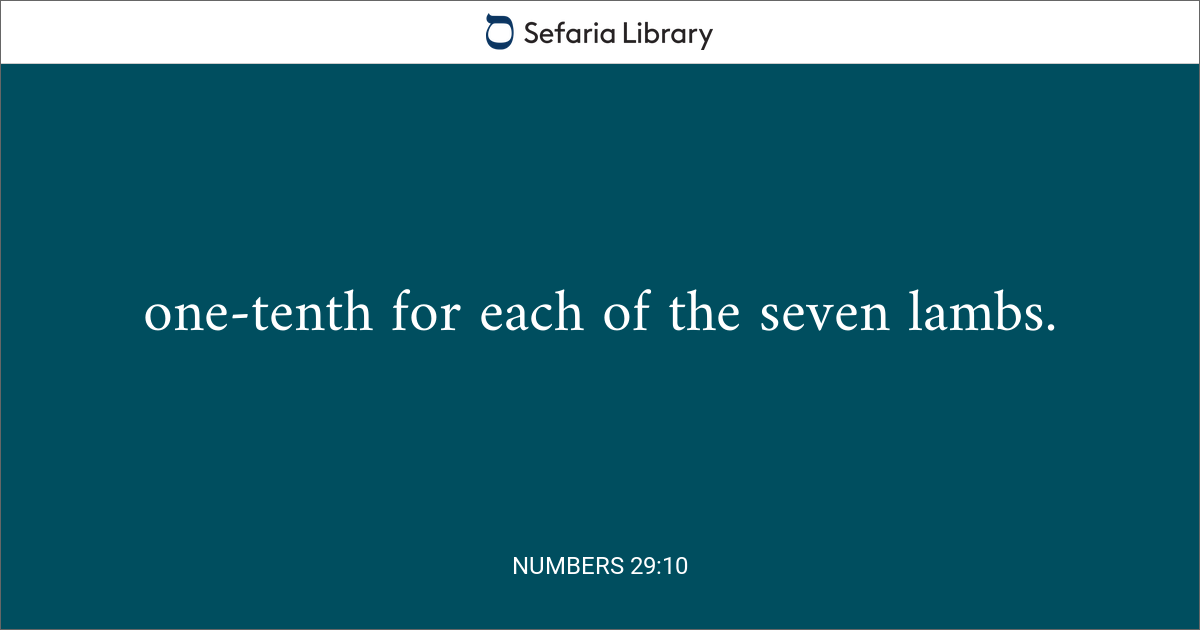 Numbers 29:10 | Sefaria Library