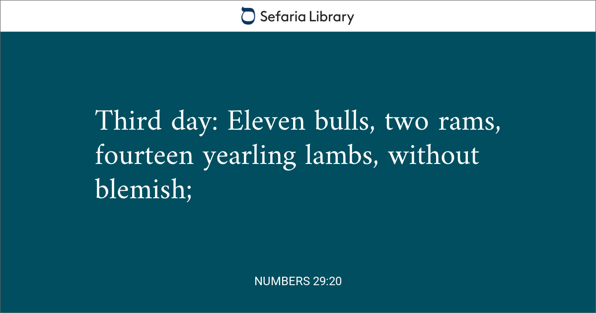 Numbers 29:20 | Sefaria Library