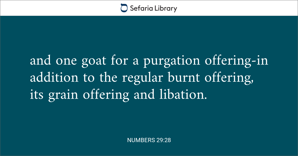 Numbers 29:28 | Sefaria Library