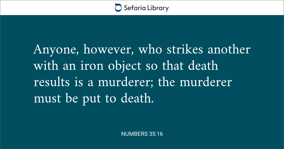 Numbers 35:16 | Sefaria Library