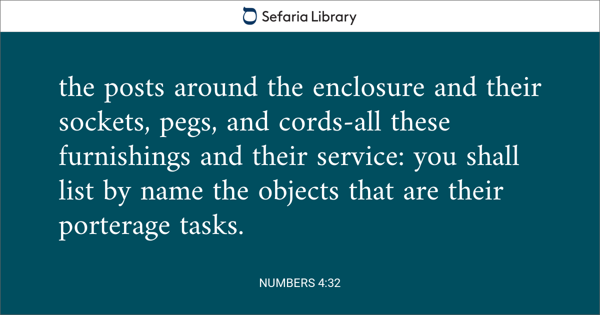 Numbers 4:32 | Sefaria Library