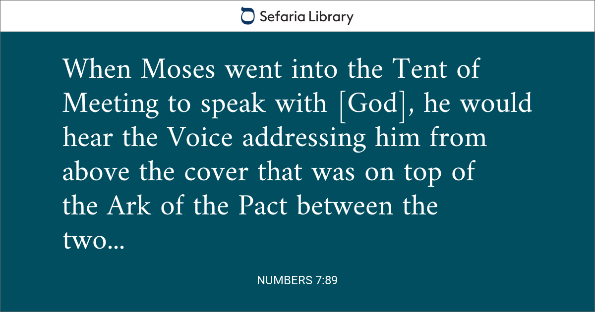 Numbers 7:89 | Sefaria Library