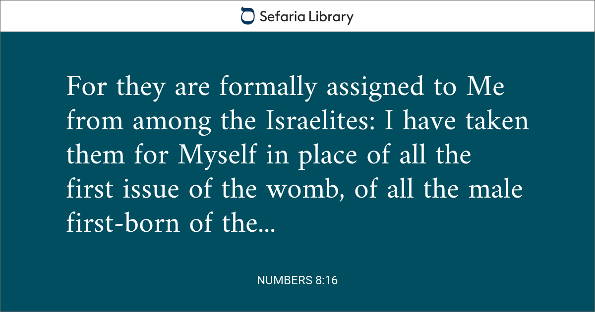 Numbers 8:16 | Sefaria Library