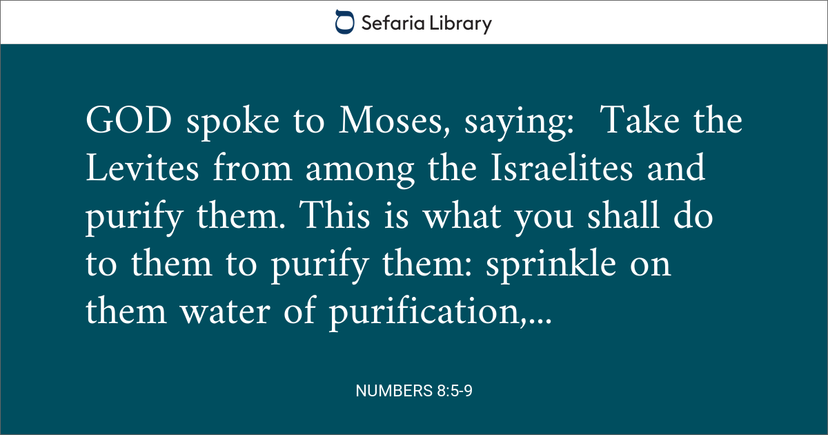 Numbers 8:5-9 | Sefaria Library