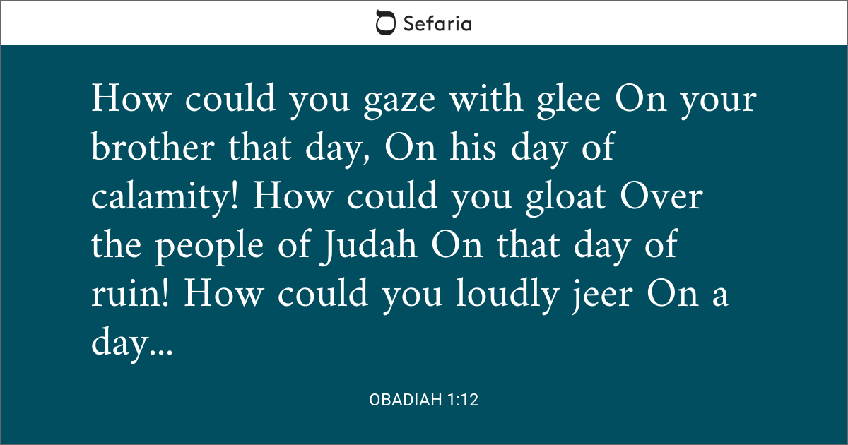 Obadiah 1 12 Sefaria Library