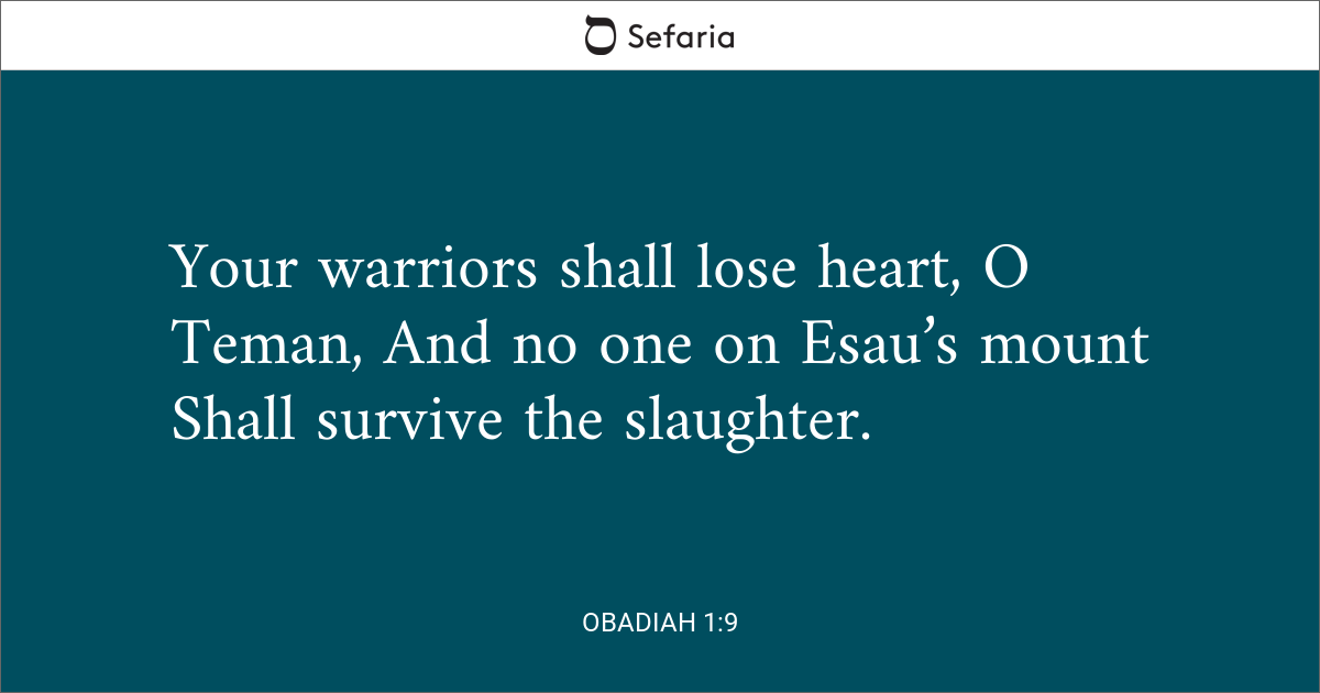 Obadiah 1 9