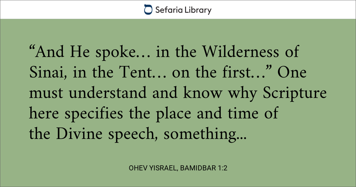 Ohev Yisrael, Bamidbar 1:2 | Sefaria Library