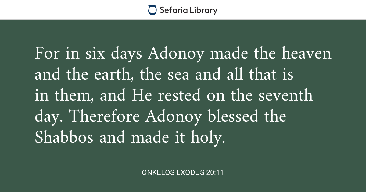 Onkelos Exodus 20:11