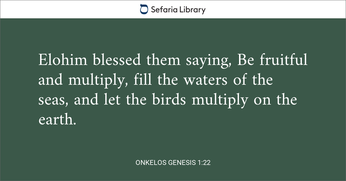 Onkelos Genesis 1:22 | Sefaria Library
