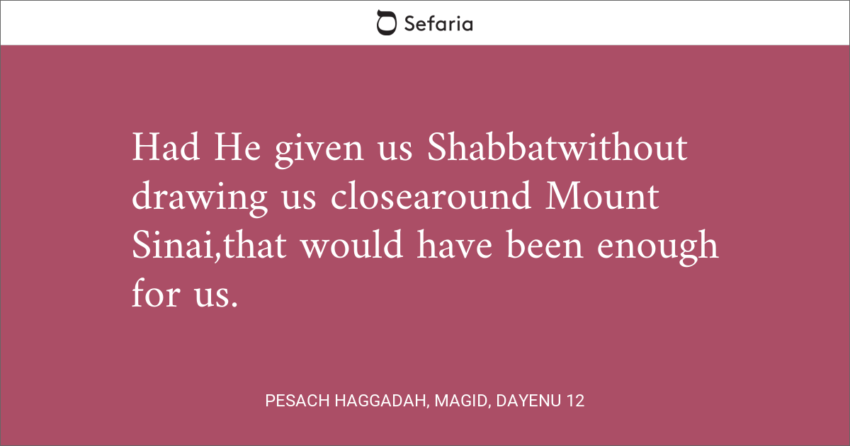 Pesach Haggadah, Magid, Dayenu 12
