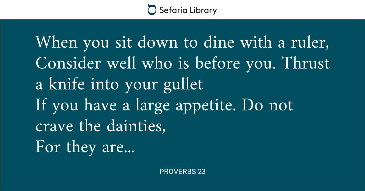 Proverbs 23 | Sefaria Library