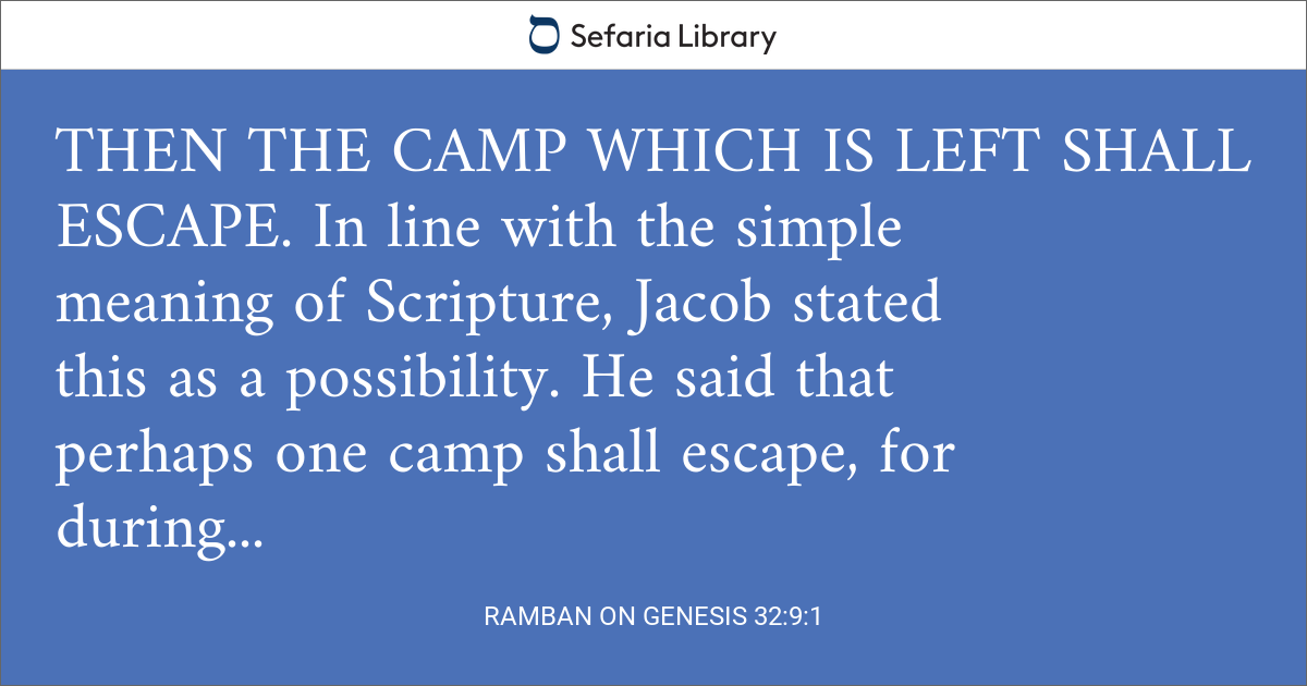 Ramban on Genesis 32:9:1