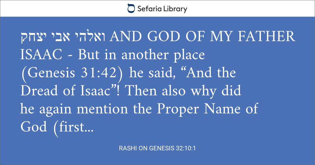 Rashi on Genesis 32:10:1