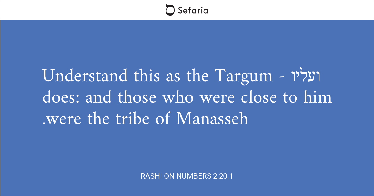 Rashi on Numbers 2:20:1