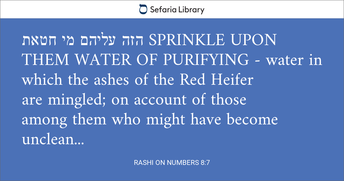Rashi on Numbers 8:7 | Sefaria Library