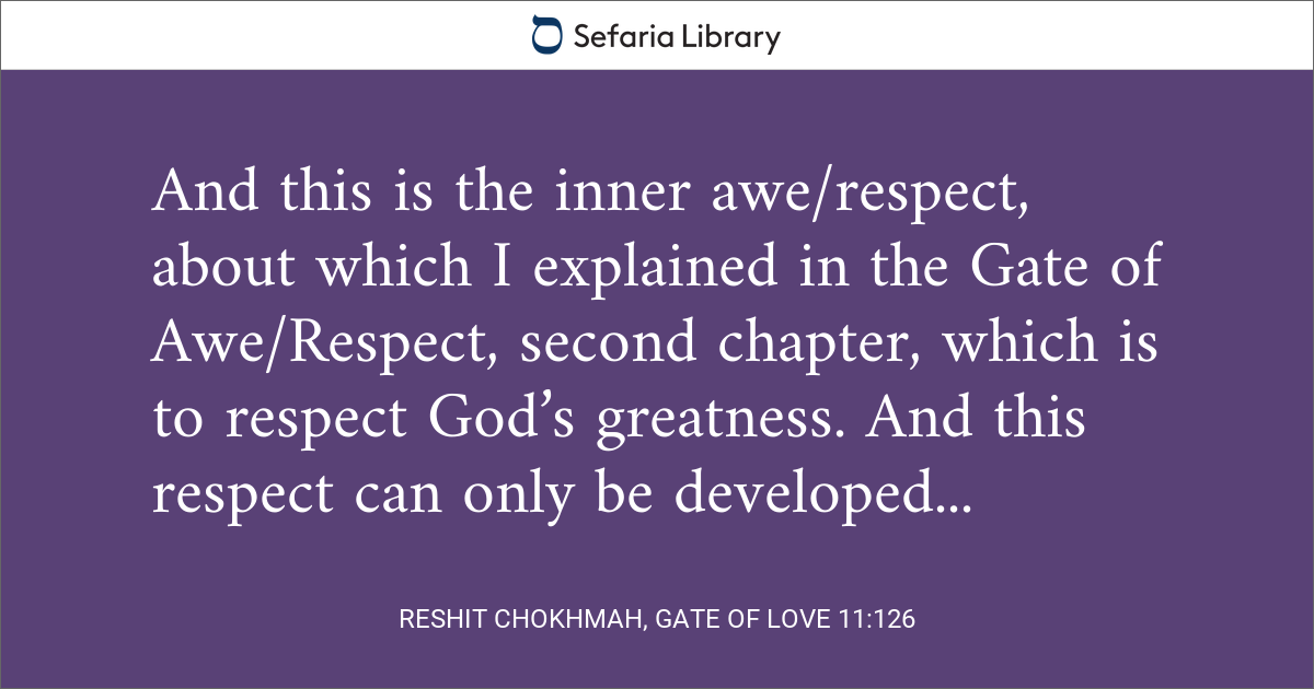 Reshit Chokhmah, Gate of Love 11:126 | Sefaria Library