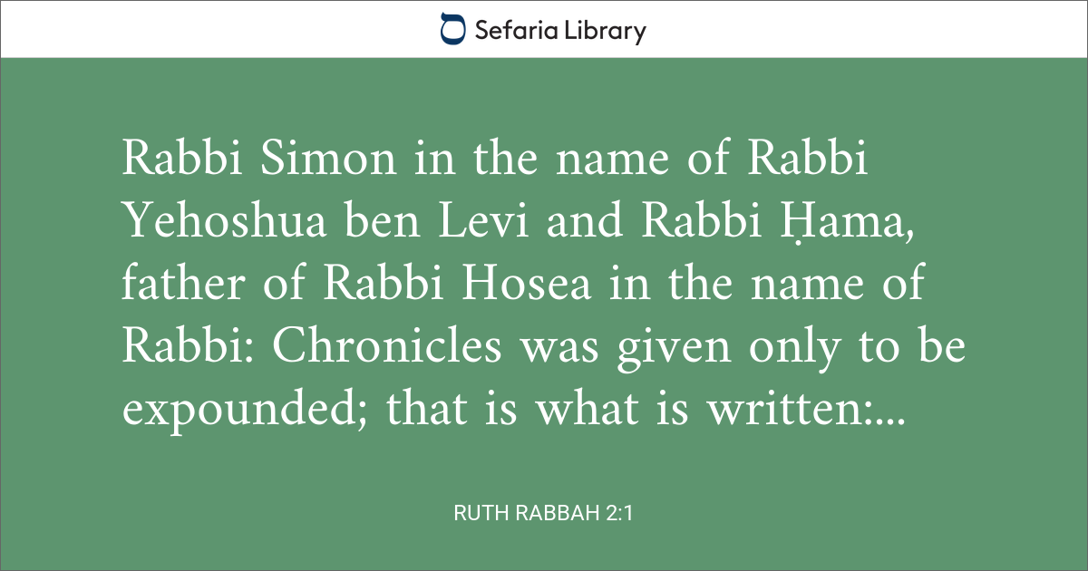 Ruth Rabbah 2:1