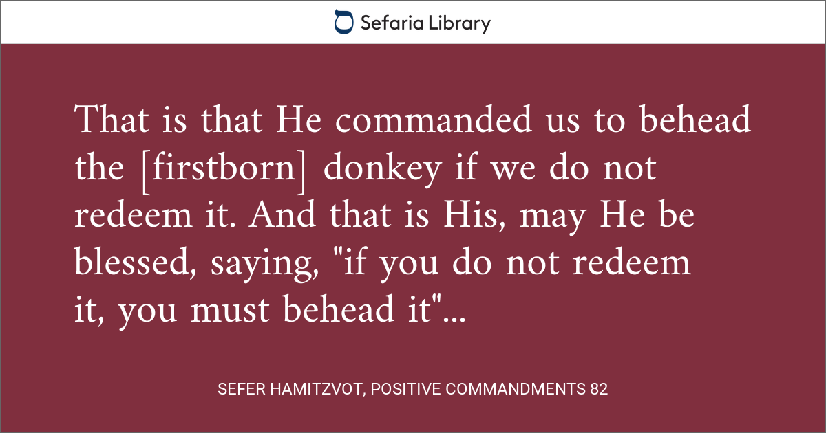 Sefer HaMitzvot, Positive Commandments 82 | Sefaria Library