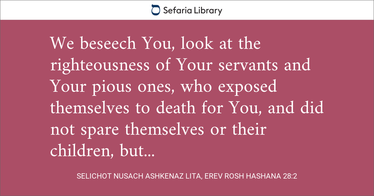 Selichot Nusach Ashkenaz Lita, Erev Rosh Hashana 28:2 | Sefaria Library