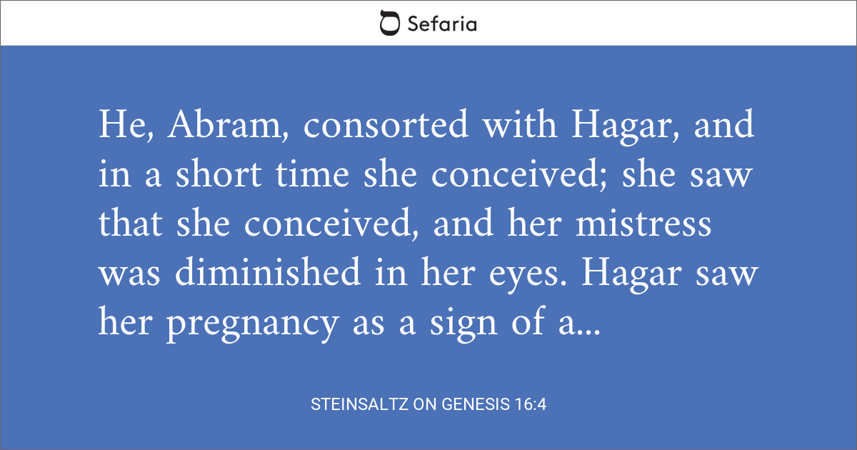 steinsaltz-on-genesis-16-4