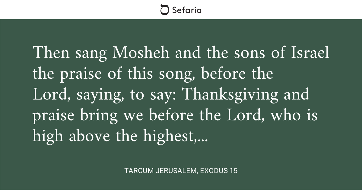 Targum Jerusalem, Exodus 15