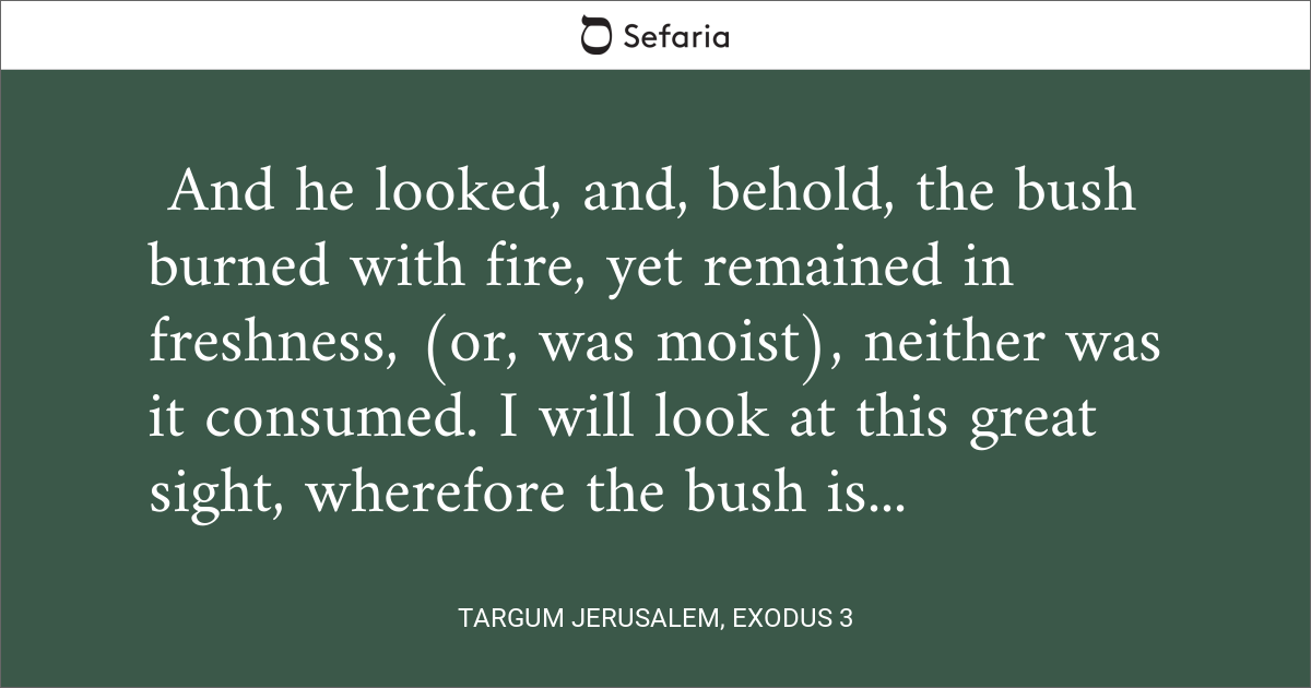 Targum Jerusalem, Exodus 3
