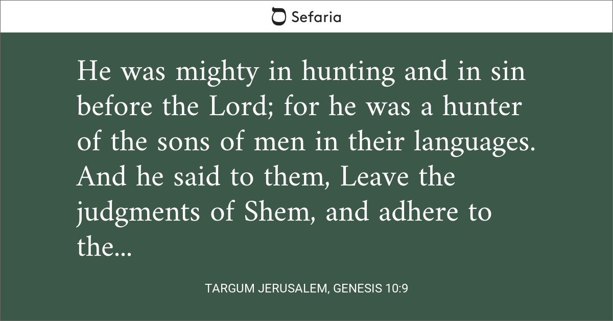 Targum Jerusalem, Genesis 109