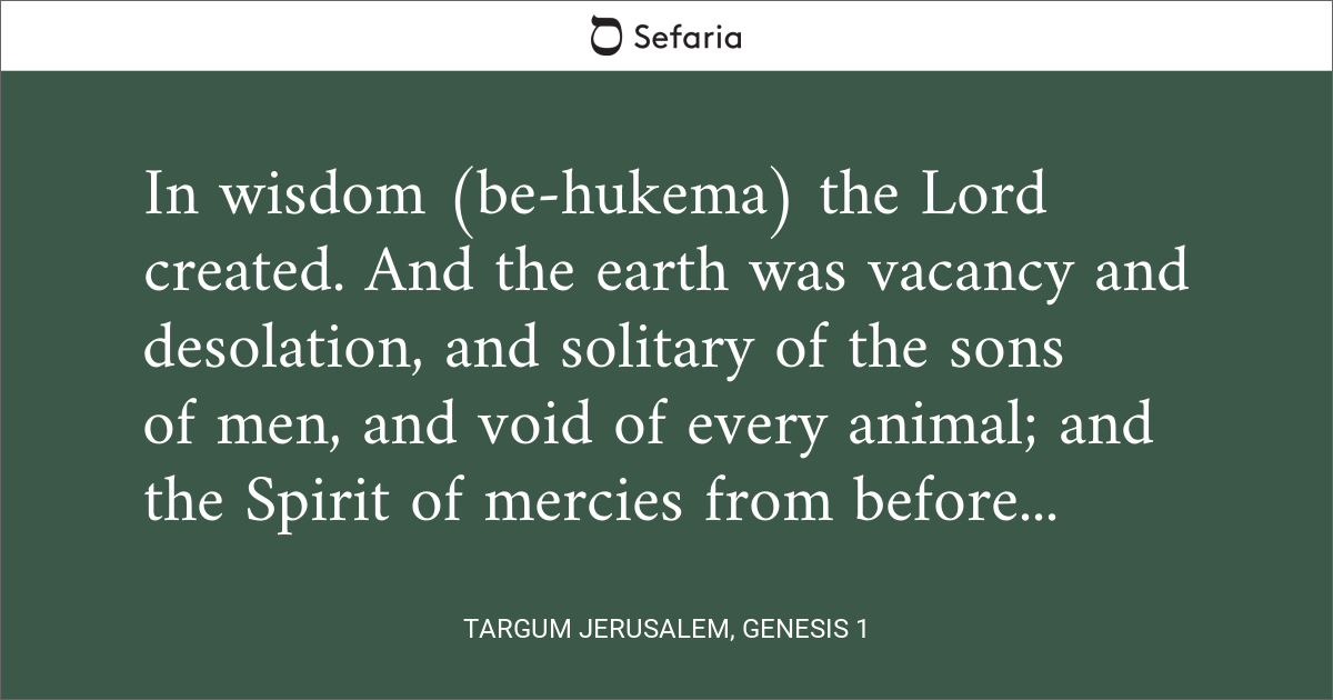 Targum Jerusalem, Genesis 1