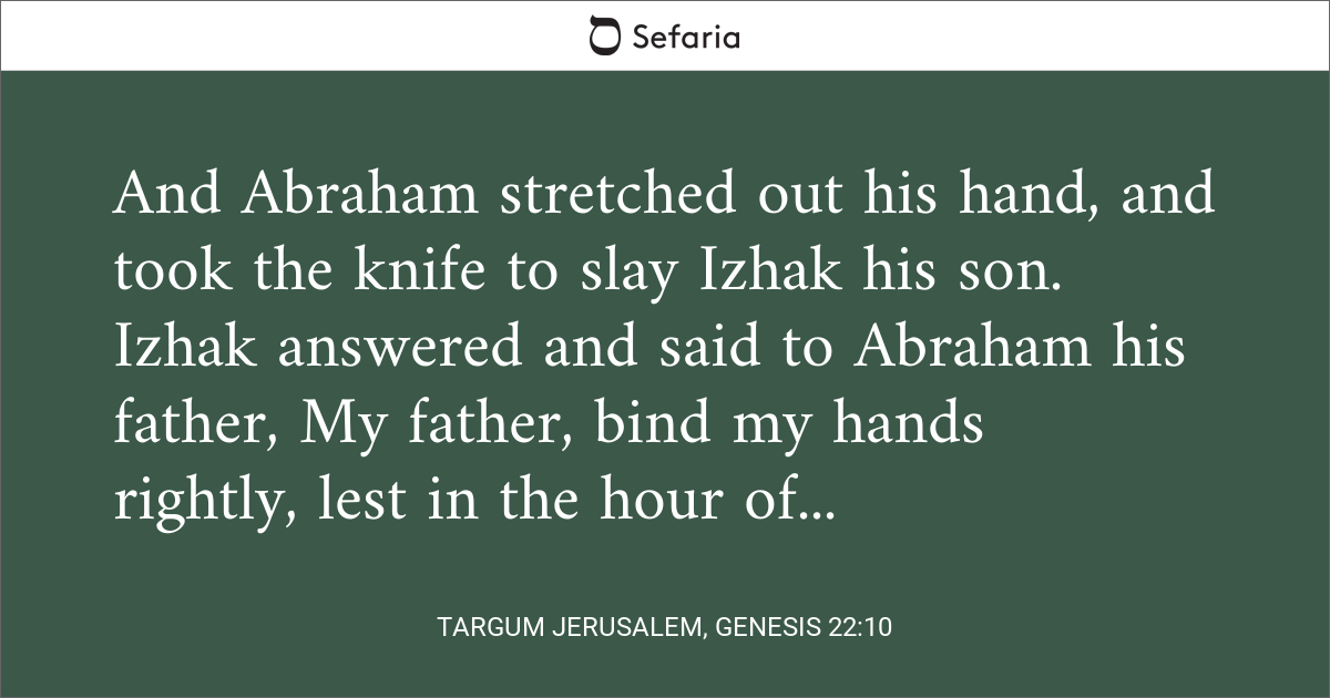 Targum Jerusalem, Genesis 2210