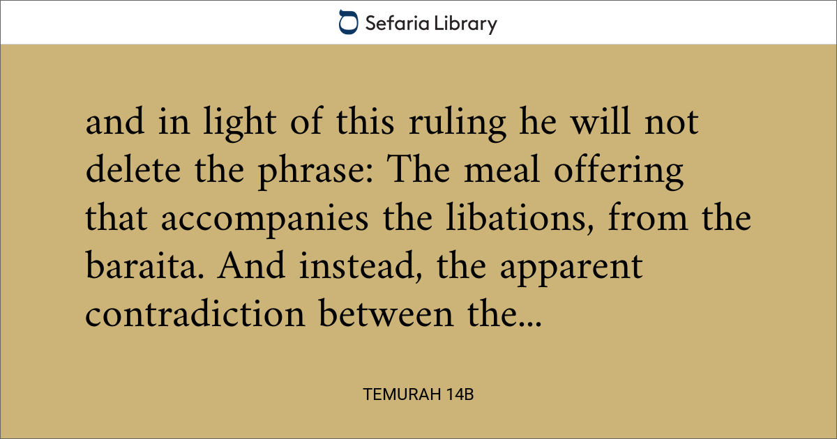 Temurah 14b | Sefaria Library