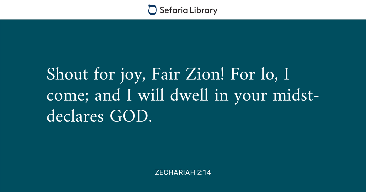 Zechariah 2:14 | Sefaria Library