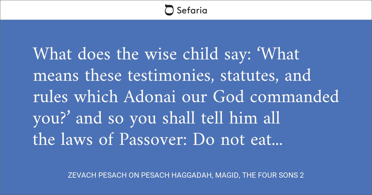 Zevach Pesach On Pesach Haggadah Magid The Four Sons 2